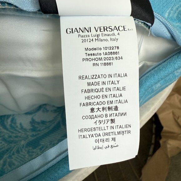 Versace Medusa Print Wool/Cashmere Pillow Cushion, large, New Made in Italy - Picture 11 of 13